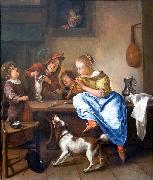 Jan Steen Children teaching a cat to dance oil on canvas